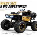 4WD Remote Control Rock Crawler Car, Off-Road RC Monster Truck with 2.4GHz Controller