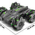 Remote control stunt drift car with 360° rotation, double-sided drive, and music for kids.