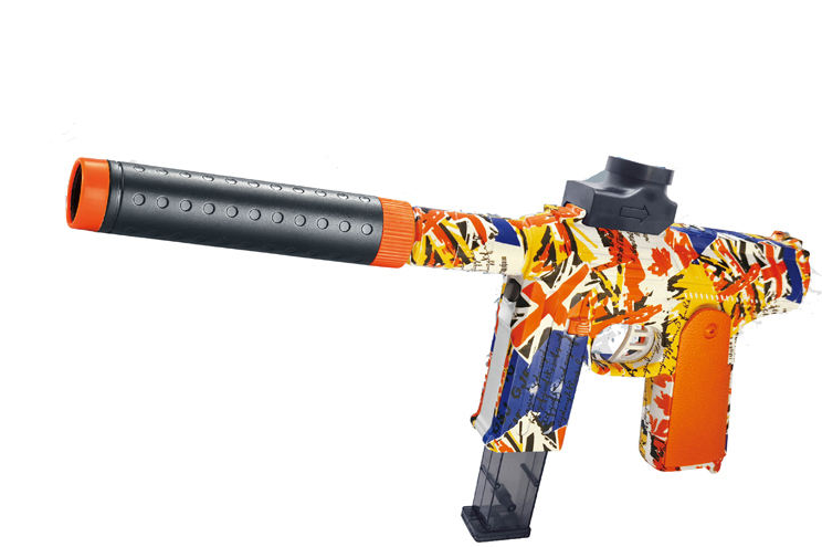 Automatic gel ball blaster with soft beads and USB charging for outdoor play.