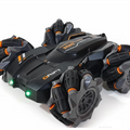 Remote control stunt drift car with 360° rotation, double-sided drive, and music for kids.